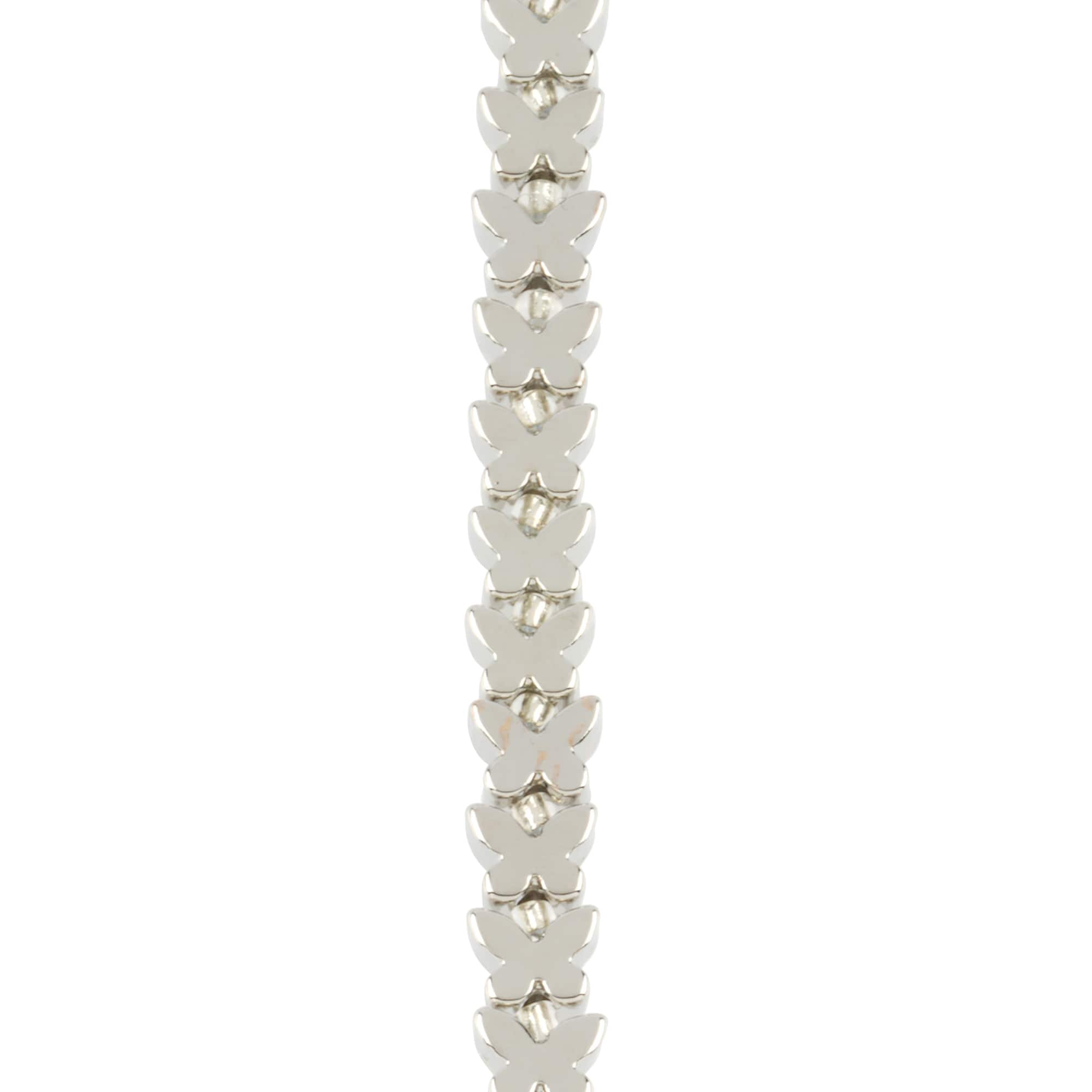 Rhodium Butterfly Beads, 6mm by Bead Landing™